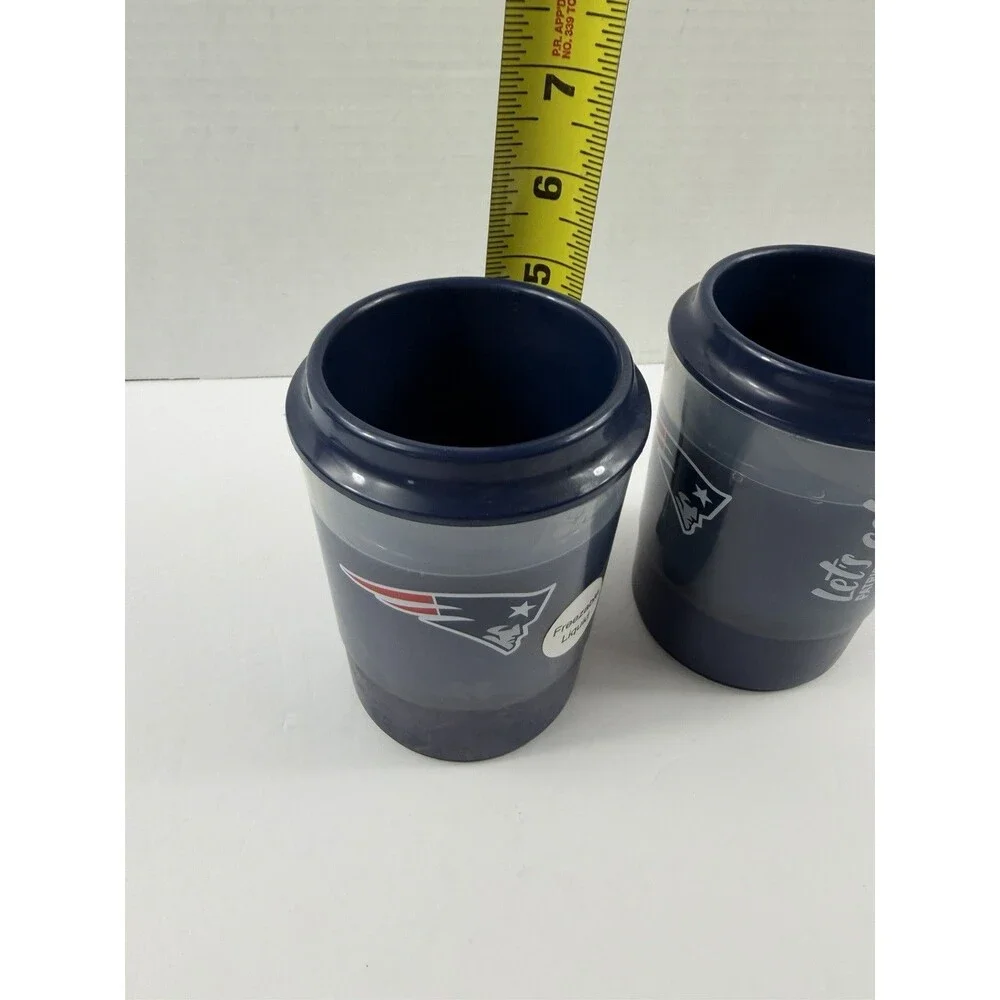 Set of 2 NFL New England Patriots 10 oz. Freezable Liquid Cups Tumblers New